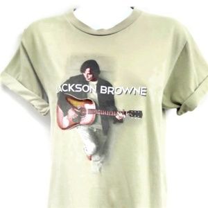 Jackson Browne Tee T Shirt Band Acoustic Tour Organic Cotton Light Green 2013
